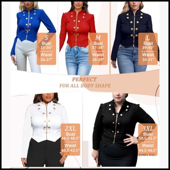 Cropped Ponte Blazer Open Front Zipper Slim Jacket Casual - Picture 4 of 6